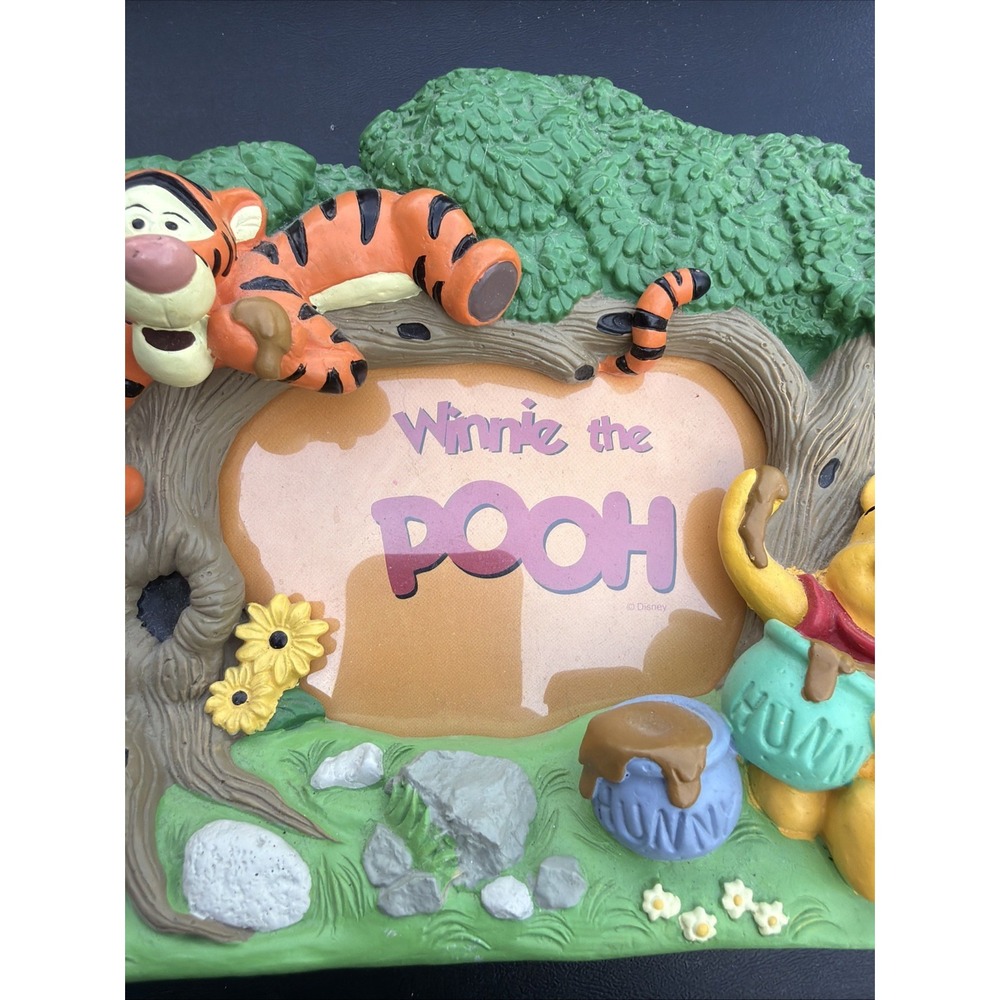 Winnie The Pooh Picture Frame 3D Vintage Disney Pooh & Friends 3.5x5" Picture